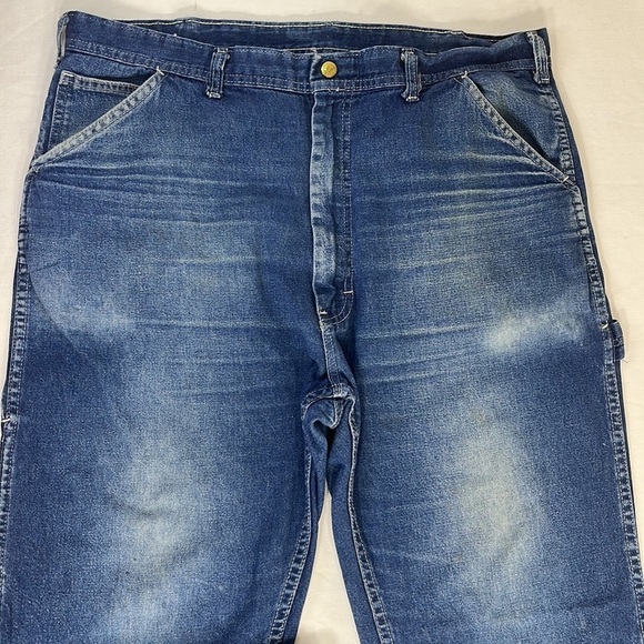 Carter’s Carpenter Jeans Vtg 1960s-70s, Distressed & Worn 40x32 “Watch the Wear” - Picture 5 of 16